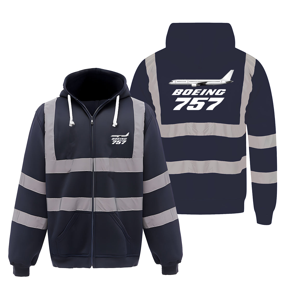 The Boeing 757 Designed Reflective Zipped Hoodies