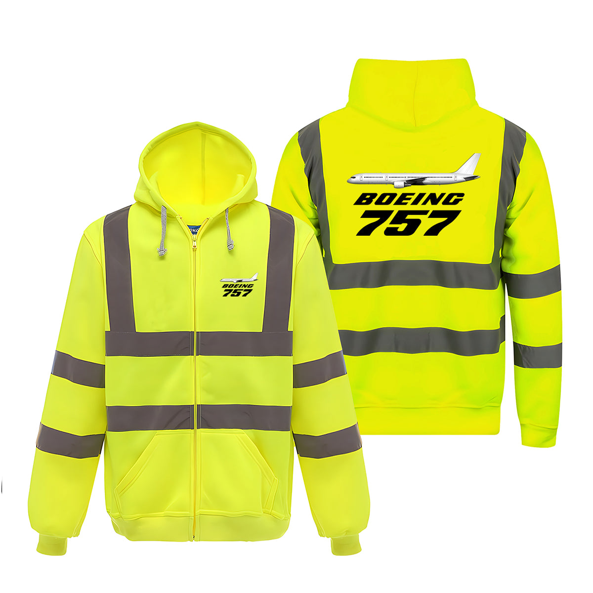 The Boeing 757 Designed Reflective Zipped Hoodies