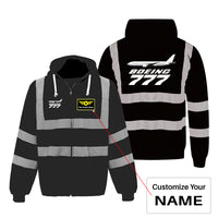 Thumbnail for The Boeing 777 Designed Reflective Zipped Hoodies