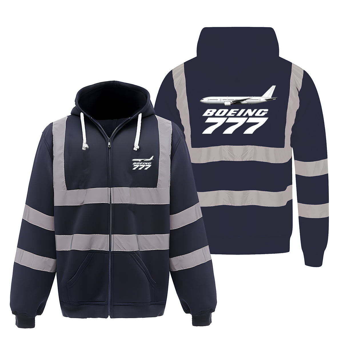 The Boeing 777 Designed Reflective Zipped Hoodies