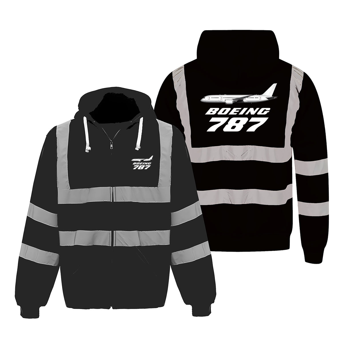 The Boeing 787 Designed Reflective Zipped Hoodies