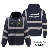 Thumbnail for The Bombardier Learjet 75 Designed Reflective Zipped Hoodies