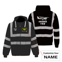 Thumbnail for The Cessna 152 Designed Reflective Zipped Hoodies