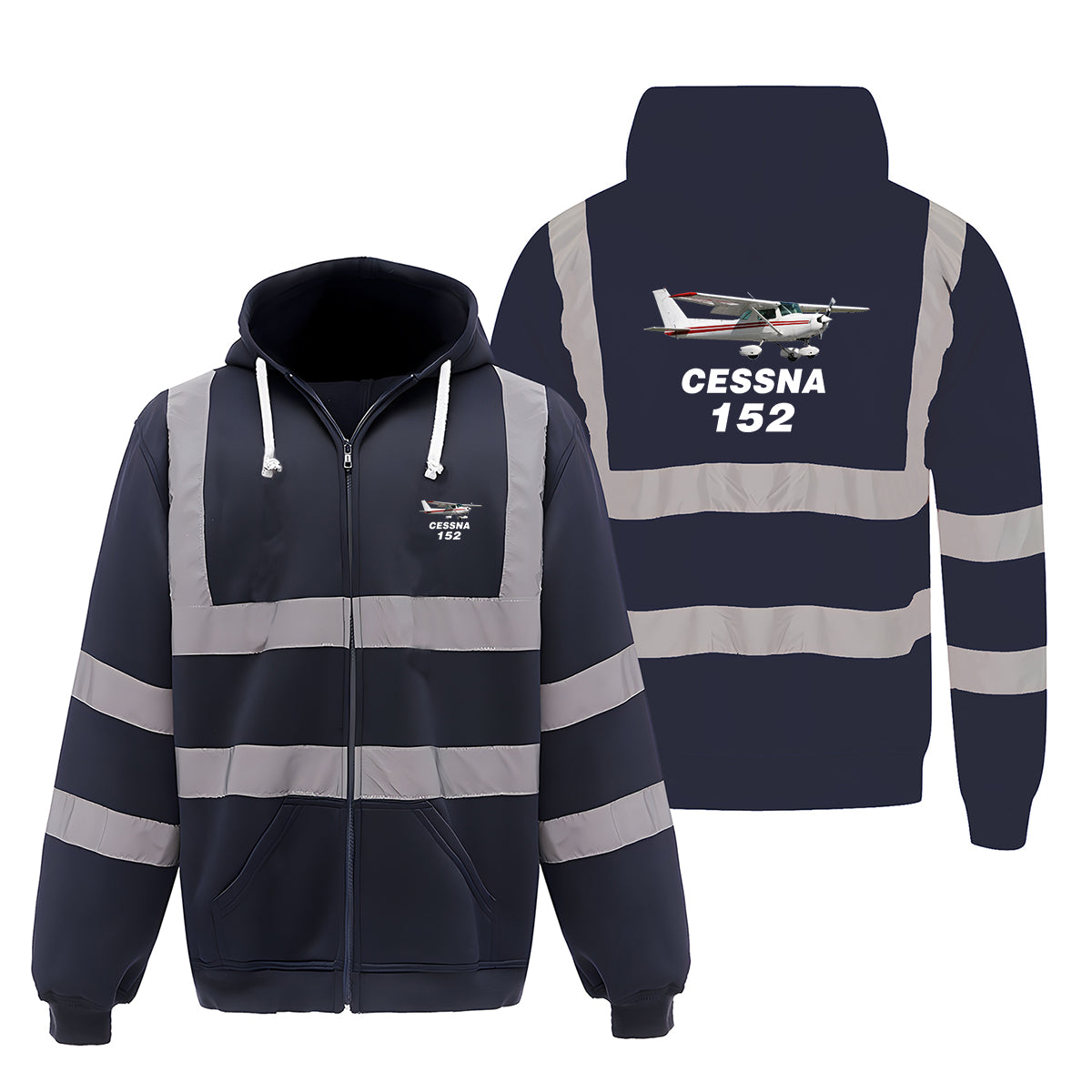 The Cessna 152 Designed Reflective Zipped Hoodies