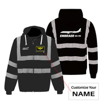 Thumbnail for The Embraer ERJ-190 Designed Reflective Zipped Hoodies