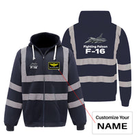 Thumbnail for The Fighting Falcon F16 Designed Reflective Zipped Hoodies
