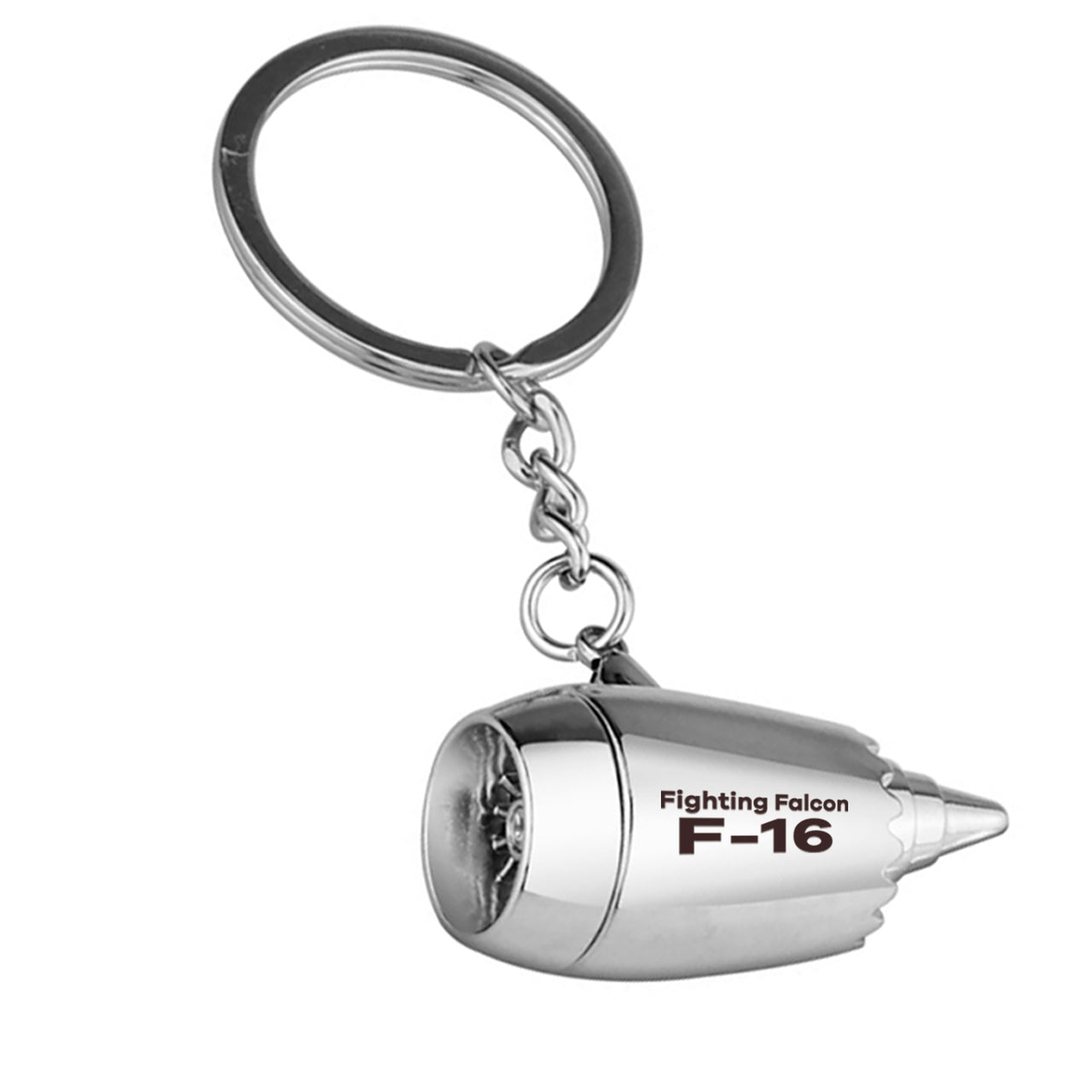 The Fighting Falcon F16 Designed Airplane Jet Engine Shaped Key Chain