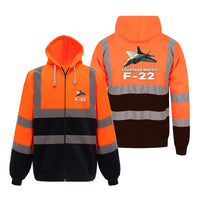Thumbnail for The Lockheed Martin F22 Designed Reflective Zipped Hoodies