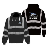 Thumbnail for The Lockheed Martin F35 Designed Reflective Zipped Hoodies