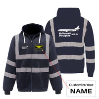 Thumbnail for The McDonnell Douglas MD-11 Designed Reflective Zipped Hoodies