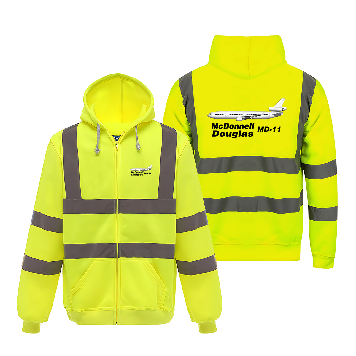 The McDonnell Douglas MD-11 Designed Reflective Zipped Hoodies