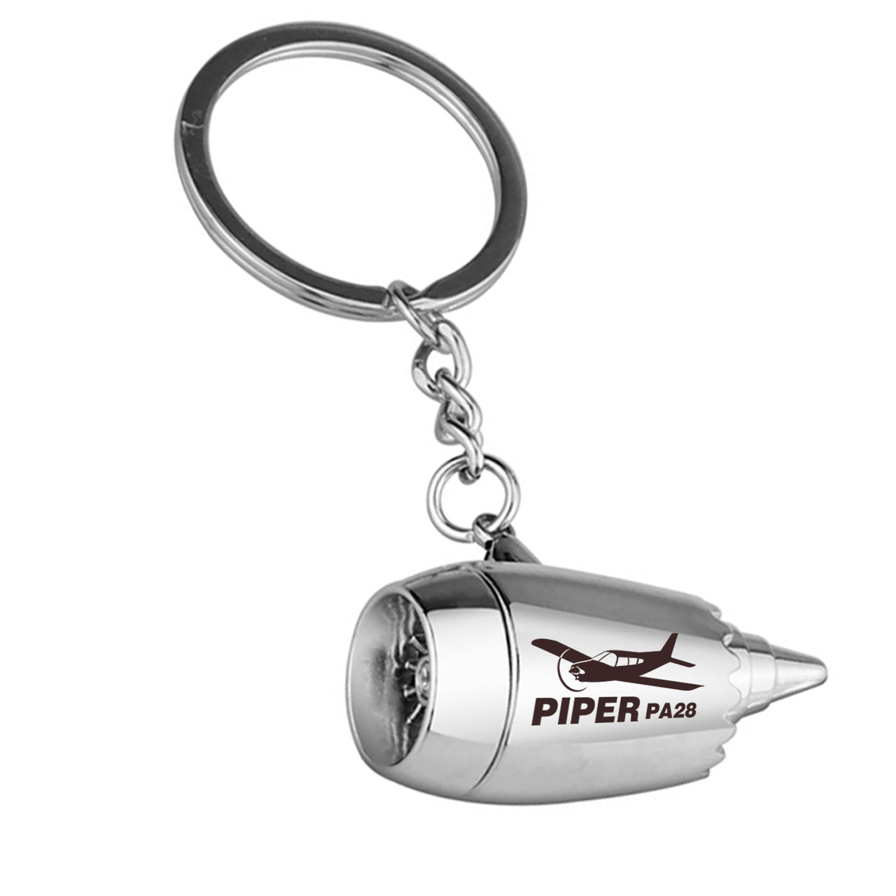The Piper PA28 Designed Airplane Jet Engine Shaped Key Chain