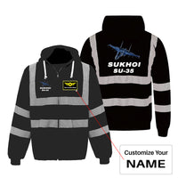 Thumbnail for The Sukhoi SU-35 Designed Reflective Zipped Hoodies