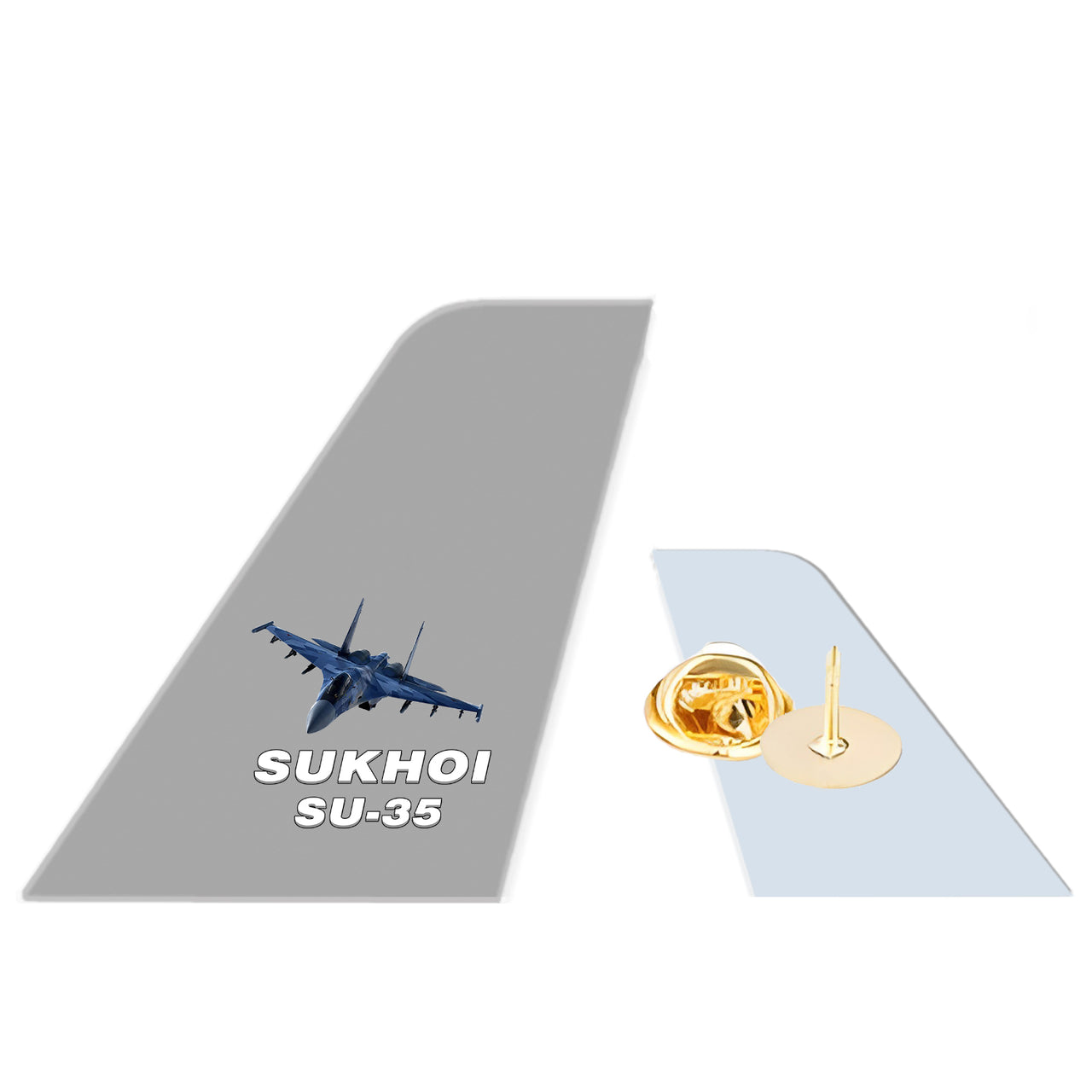 The Sukhoi SU-35 Designed Tail Shape Badges & Pins