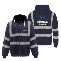 Thumbnail for The Sukhoi SU-35 Designed Reflective Zipped Hoodies