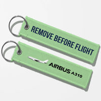 Thumbnail for The Airbus A310 Key Chains - Light Green - Remove Before Flight