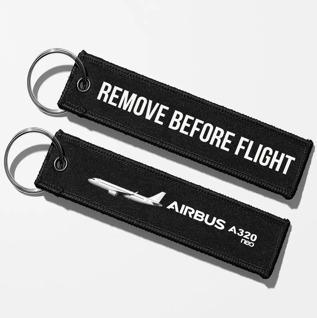 The Airbus A320 Key Chains - Black - Remove Before Flight