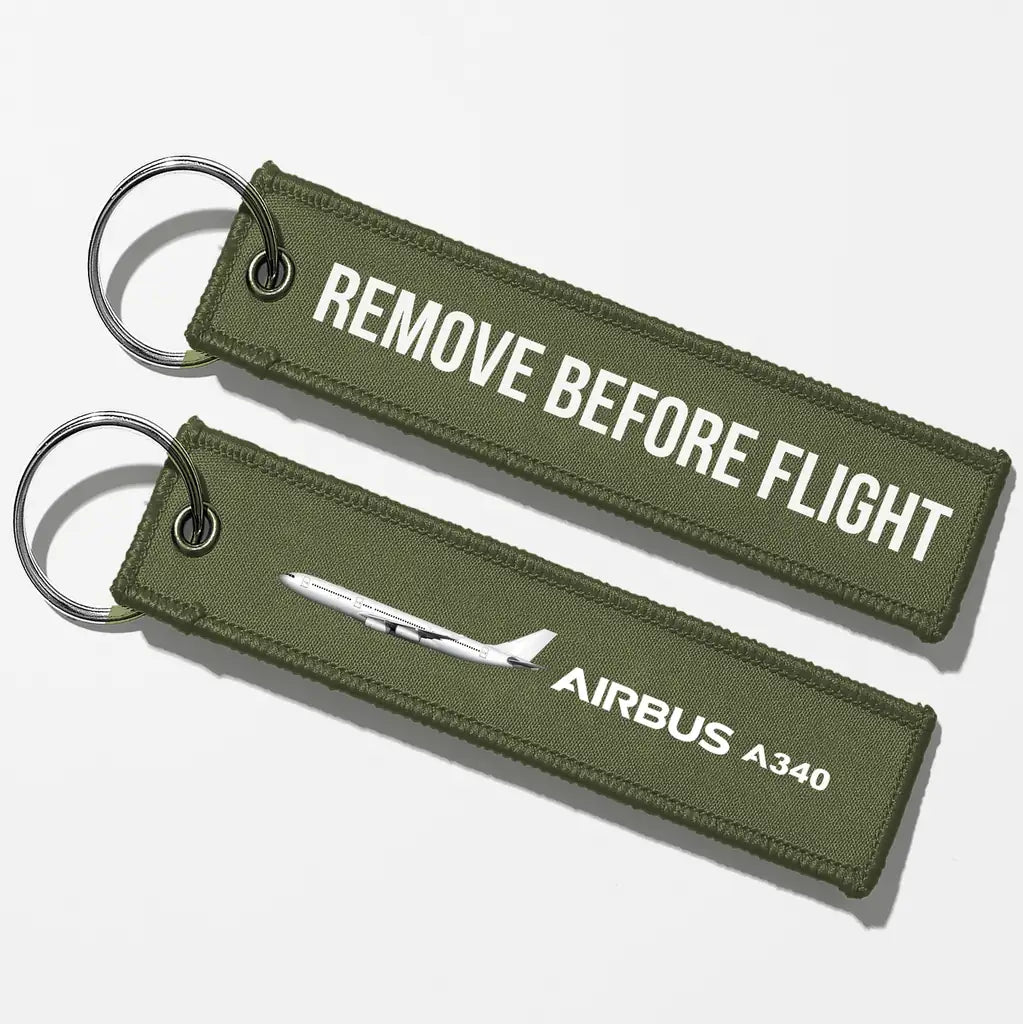 The Airbus A340 Key Chains - Green Army - Remove Before Flight