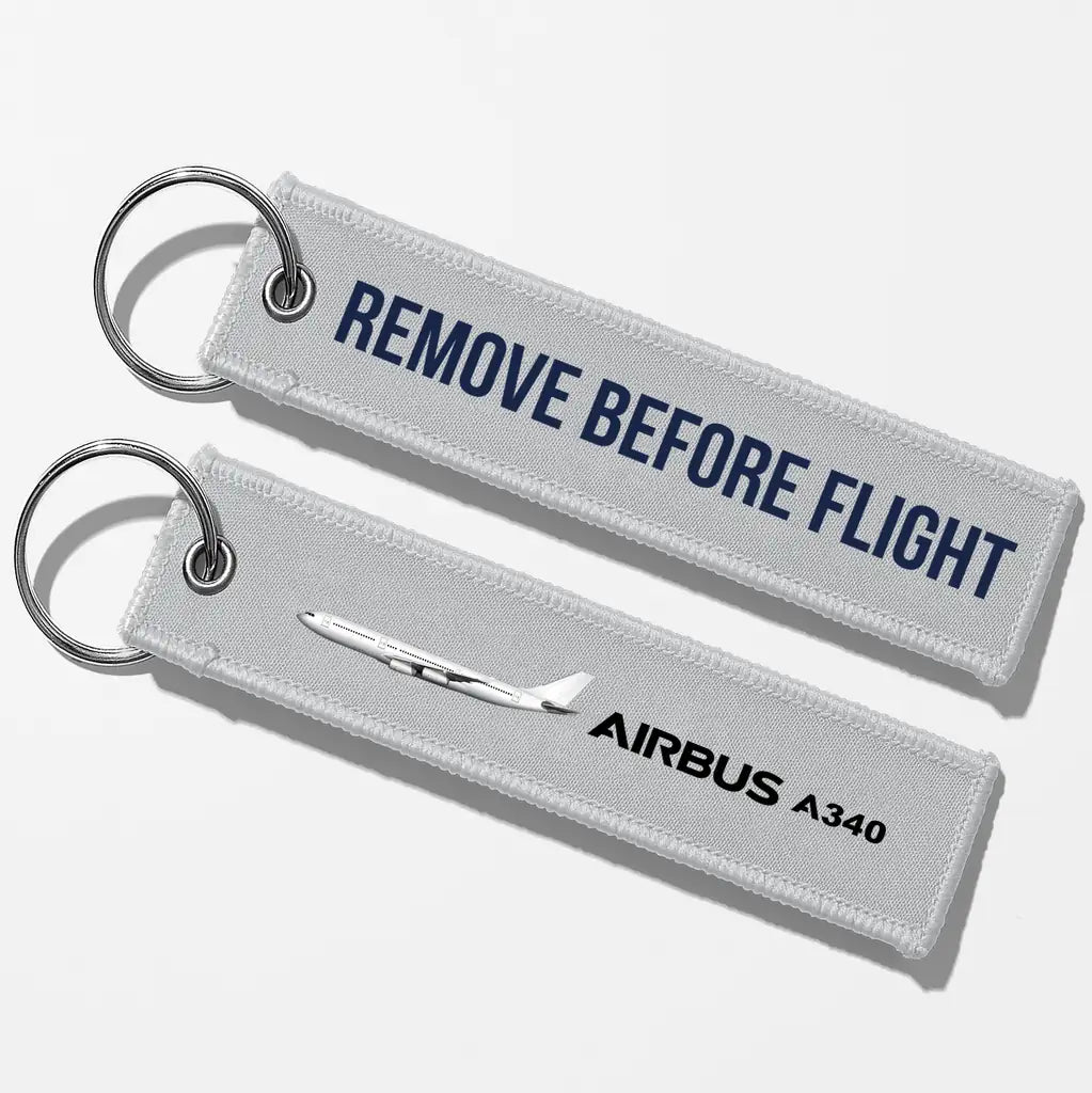 The Airbus A340 Key Chains - Light Gray - Remove Before Flight