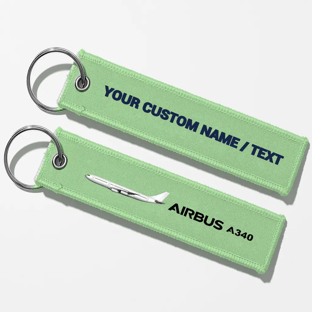 The Airbus A340 Key Chains - Light Green - Personalized