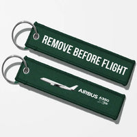 Thumbnail for The Airbus A350 Key Chains - Dark Green - Remove Before Flight