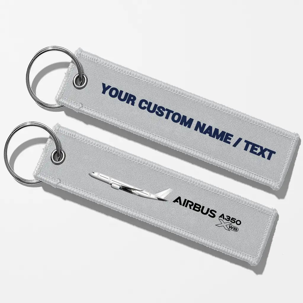 The Airbus A350 Key Chains - Light Gray - Personalized
