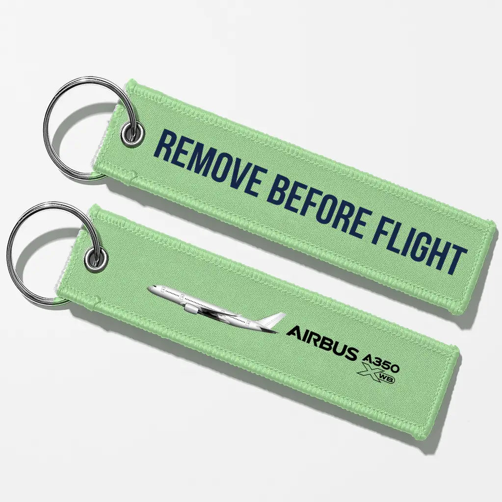 The Airbus A350 Key Chains - Light Green - Remove Before Flight