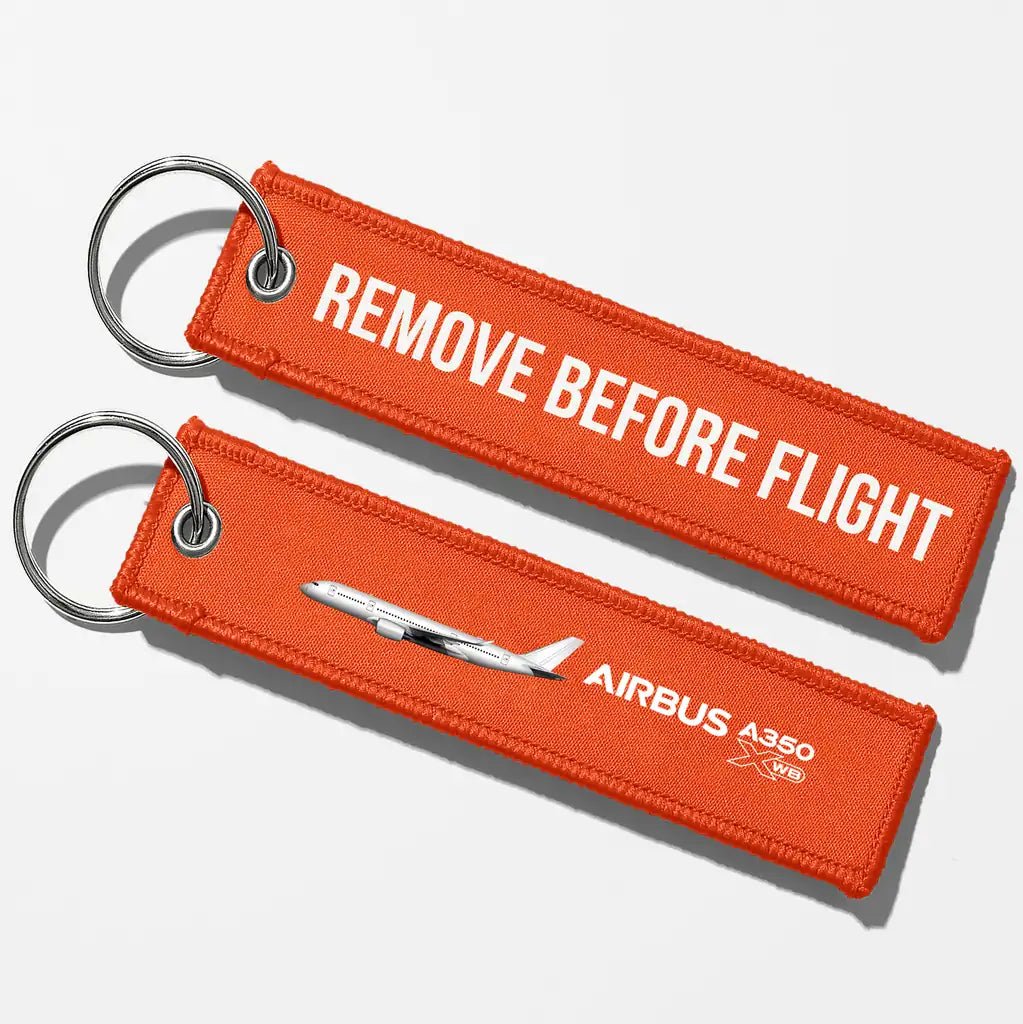 The Airbus A350 Key Chains - Orange - Remove Before Flight
