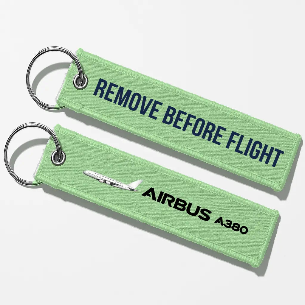The Airbus A380 Key Chains - Light Green - Remove Before Flight