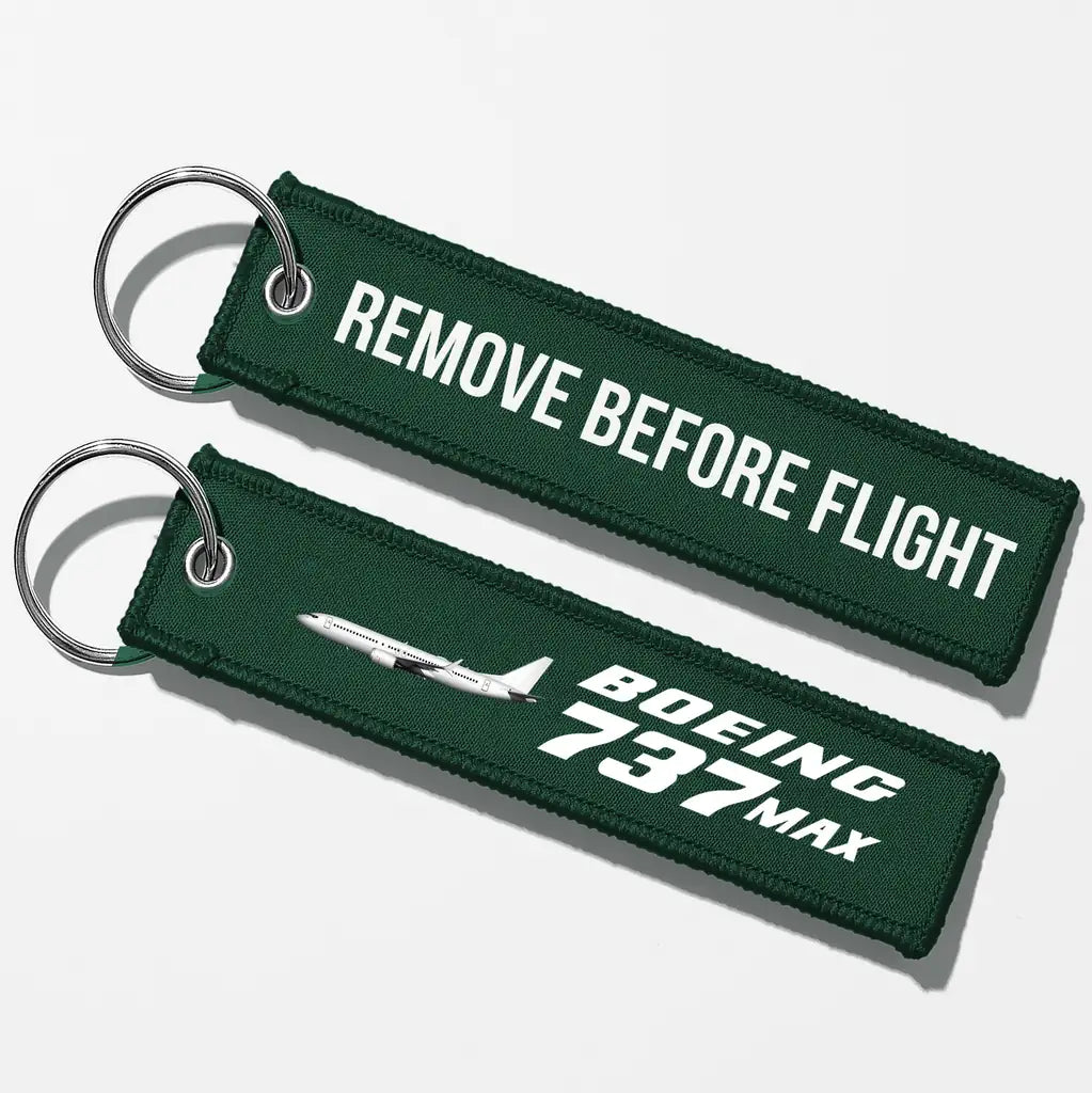 The Boeing 737Max Key Chains - Dark Green - Remove Before Flight