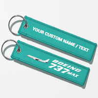Thumbnail for The Boeing 737Max Key Chains - Turquoise - Personalized