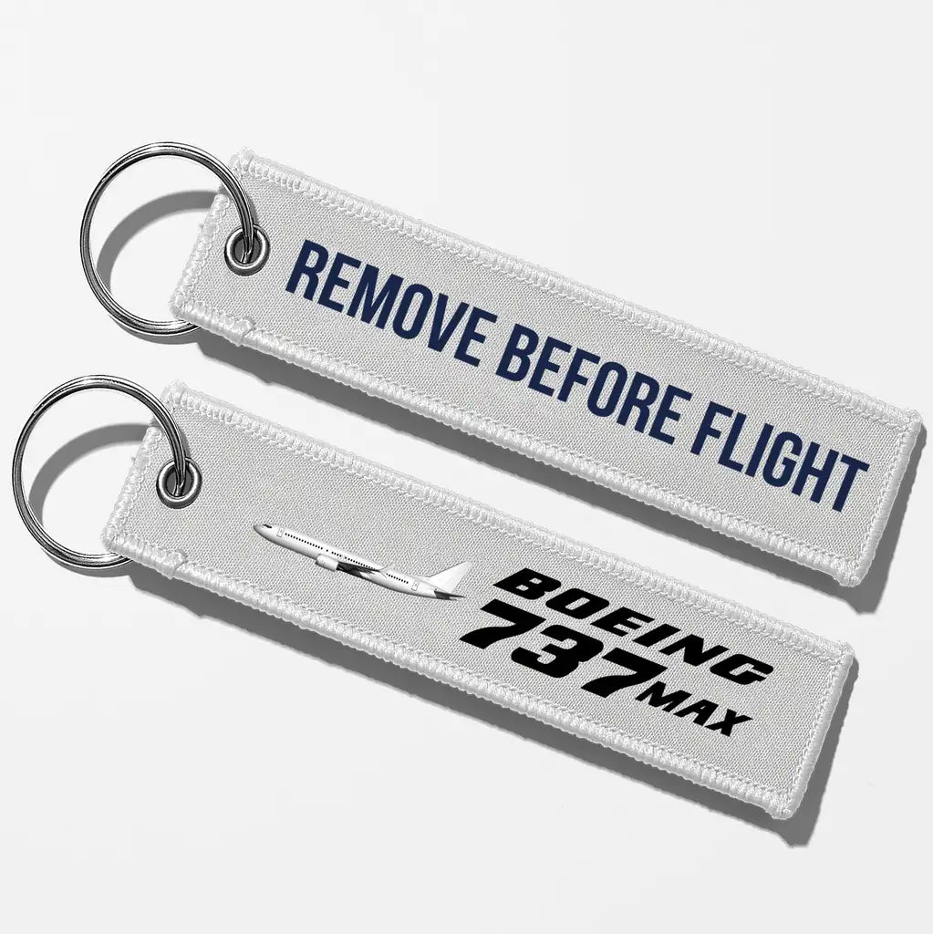 The Boeing 737Max Key Chains - White - Remove Before Flight