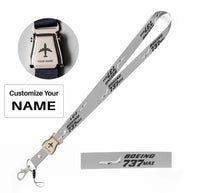 Thumbnail for The Boeing 737Max seat belt lanyard - light gray with name