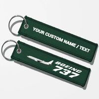 Thumbnail for The Boeing 737 Key Chains - Dark Green - Personalized