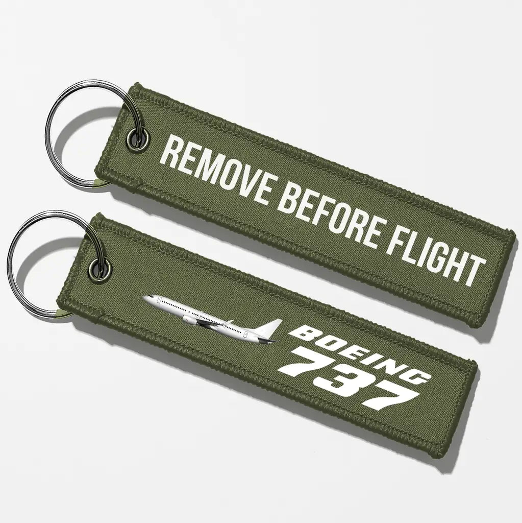 The Boeing 737 Key Chains - Green Army - Remove Before Flight
