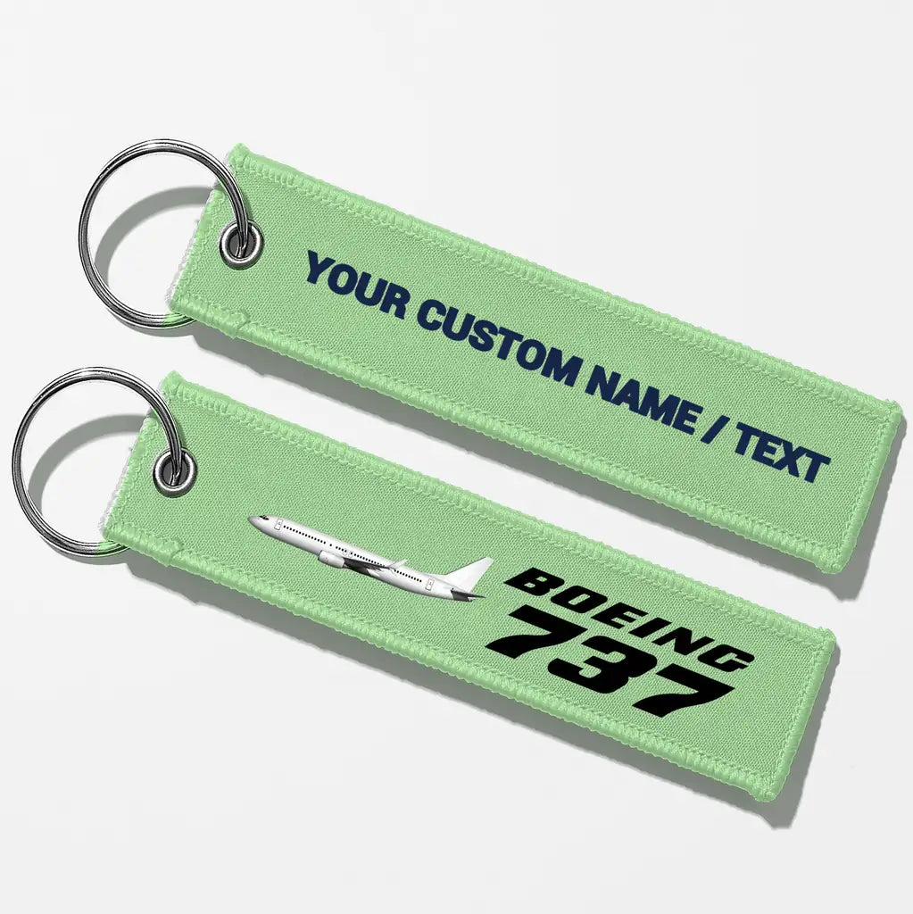 The Boeing 737 Key Chains - Light Green - Personalized