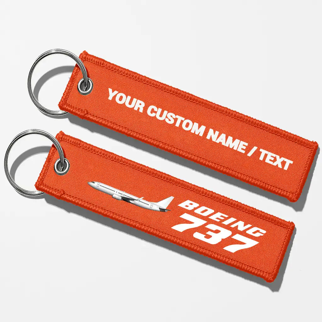 The Boeing 737 Key Chains - Orange - Personalized