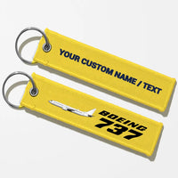 Thumbnail for The Boeing 737 Key Chains - Yellow - Personalized