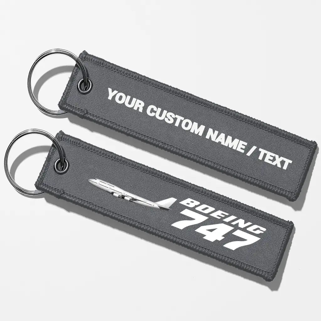 The Boeing 747 Key Chains - Gray - Personalized