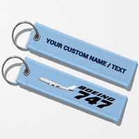 Thumbnail for The Boeing 747 Key Chains - Light Blue - Personalized