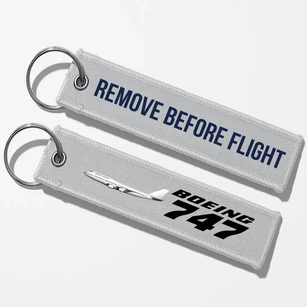 The Boeing 747 Key Chains - Light Gray - Remove Before Flight