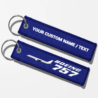 Thumbnail for The Boeing 757 Key Chains - Blue - Personalized