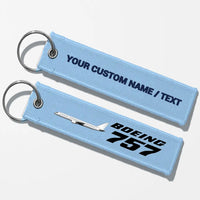 Thumbnail for The Boeing 757 Key Chains - Light Blue - Personalized