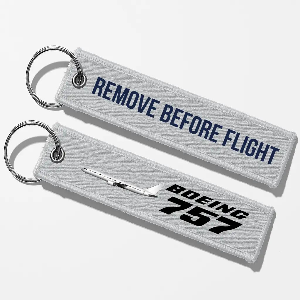 The Boeing 757 Key Chains - Light Gray - Remove Before Flight