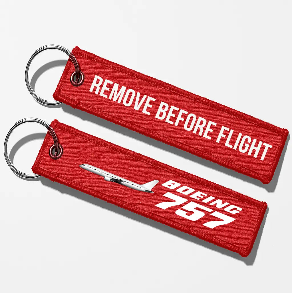 The Boeing 757 Key Chains - Red - Remove Before Flight