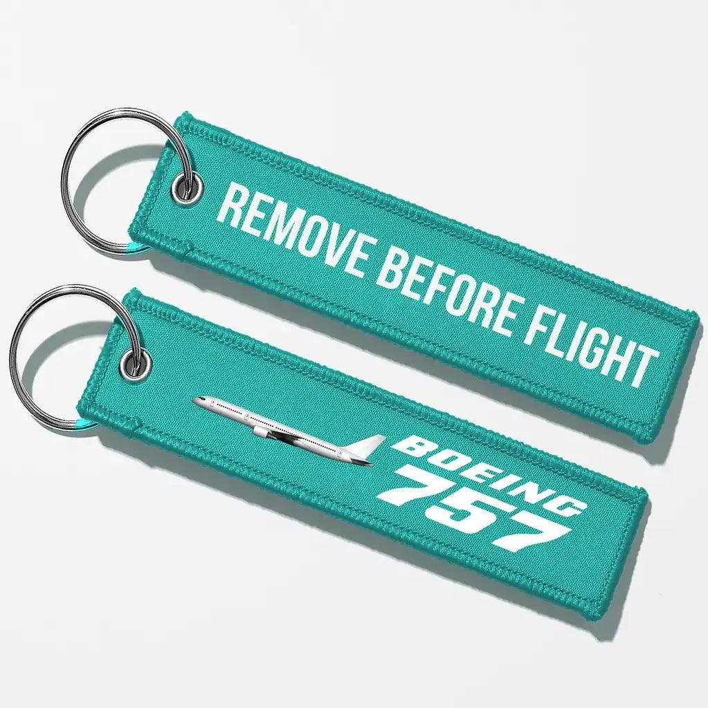 The Boeing 757 Key Chains - Turquoise - Remove Before Flight