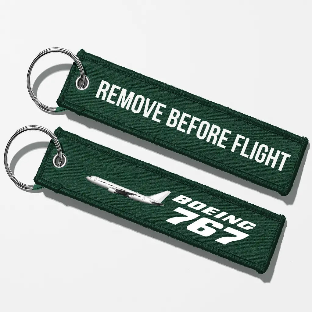 The Boeing 767 Key Chains - Dark Green - Remove Before Flight