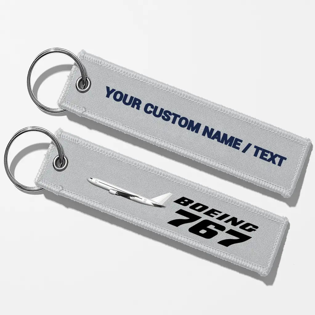 The Boeing 767 Key Chains - Light Gray - Personalized