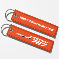 Thumbnail for The Boeing 767 Key Chains - Orange - Personalized