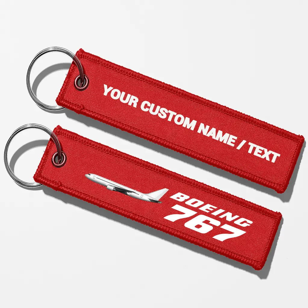 The Boeing 767 Key Chains - Red - Personalized